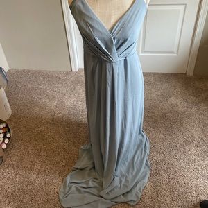 David’s bridal brides maid dress dusty blue